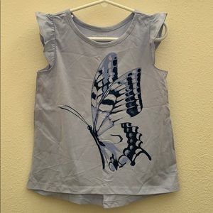 Children’s Place Butterfly ruffle sleeve top, NWOT